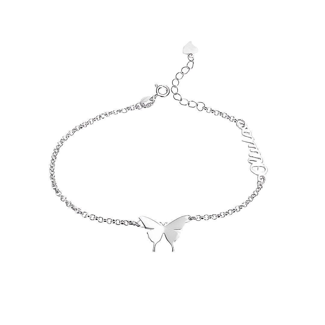 Butterfly Anklet with Personalized Name