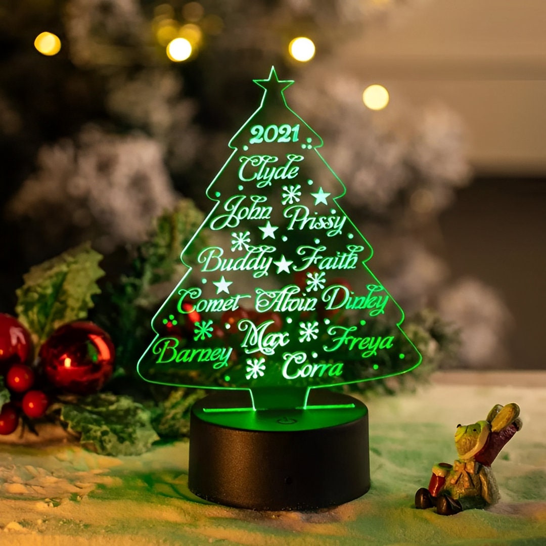 Personalized Christmas Tree LED Night Light