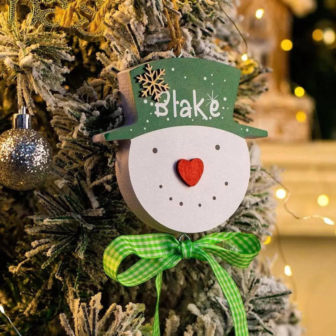 Personalized Name Hanging Snowmen Decoration
