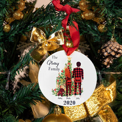 Personalisierter Weihnachtsbaumschmuck mit Familienporträt
