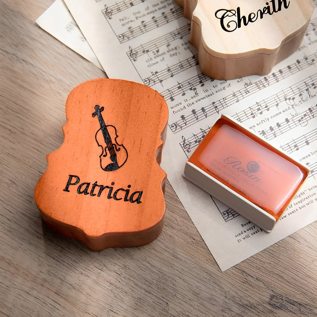 Personalized Wooden Violin Rosin Box with Name