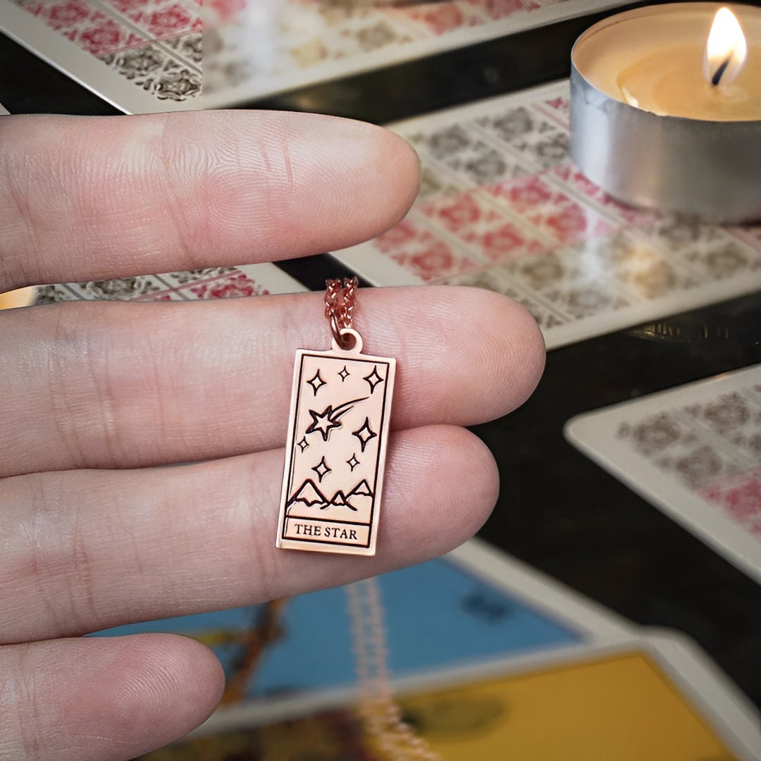 Tarot Card Necklace with Custom Name