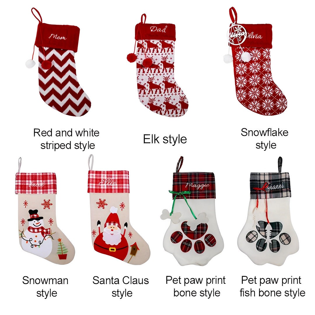 Personalized Christmas Embroidered Family Stockings