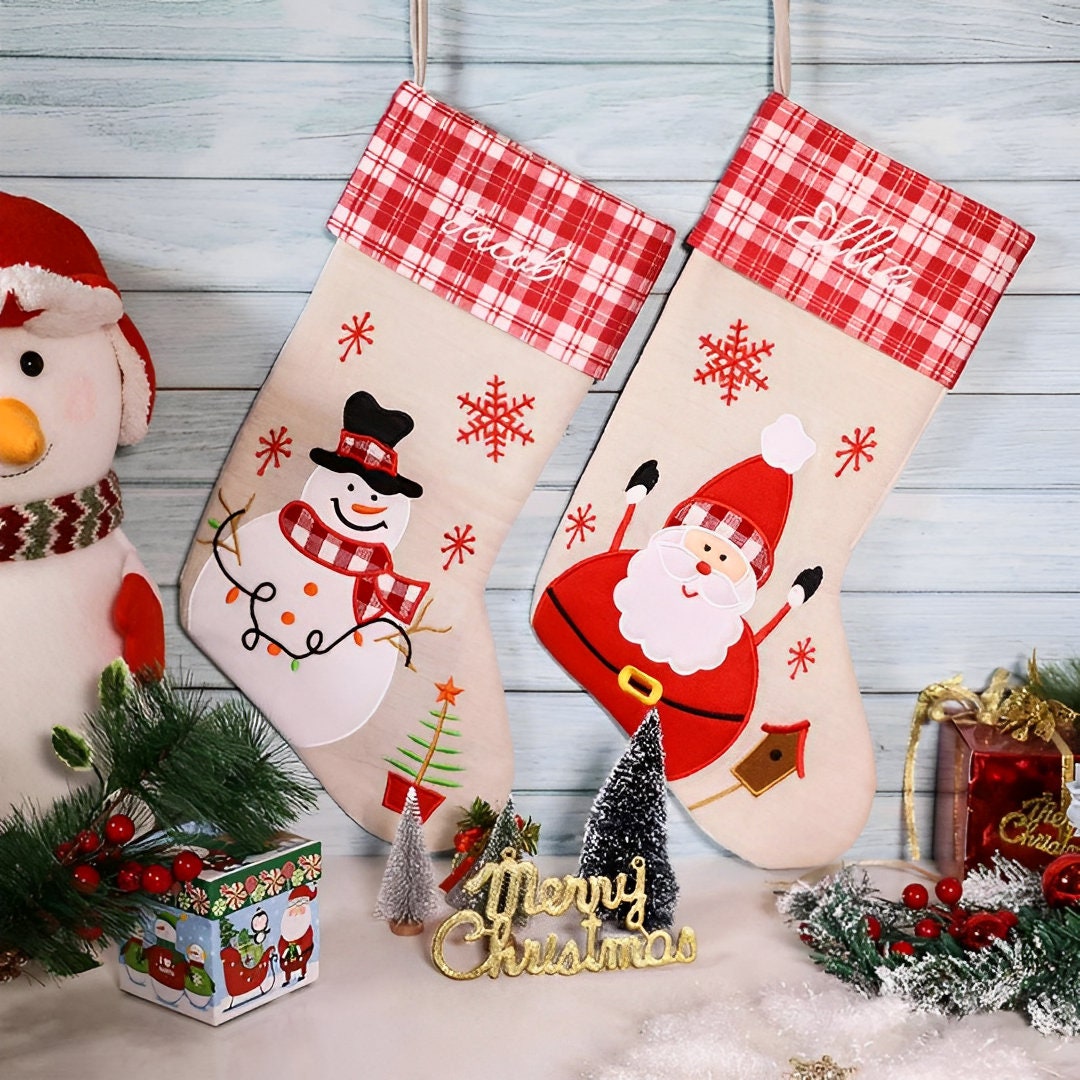 Personalized Christmas Embroidered Family Stockings