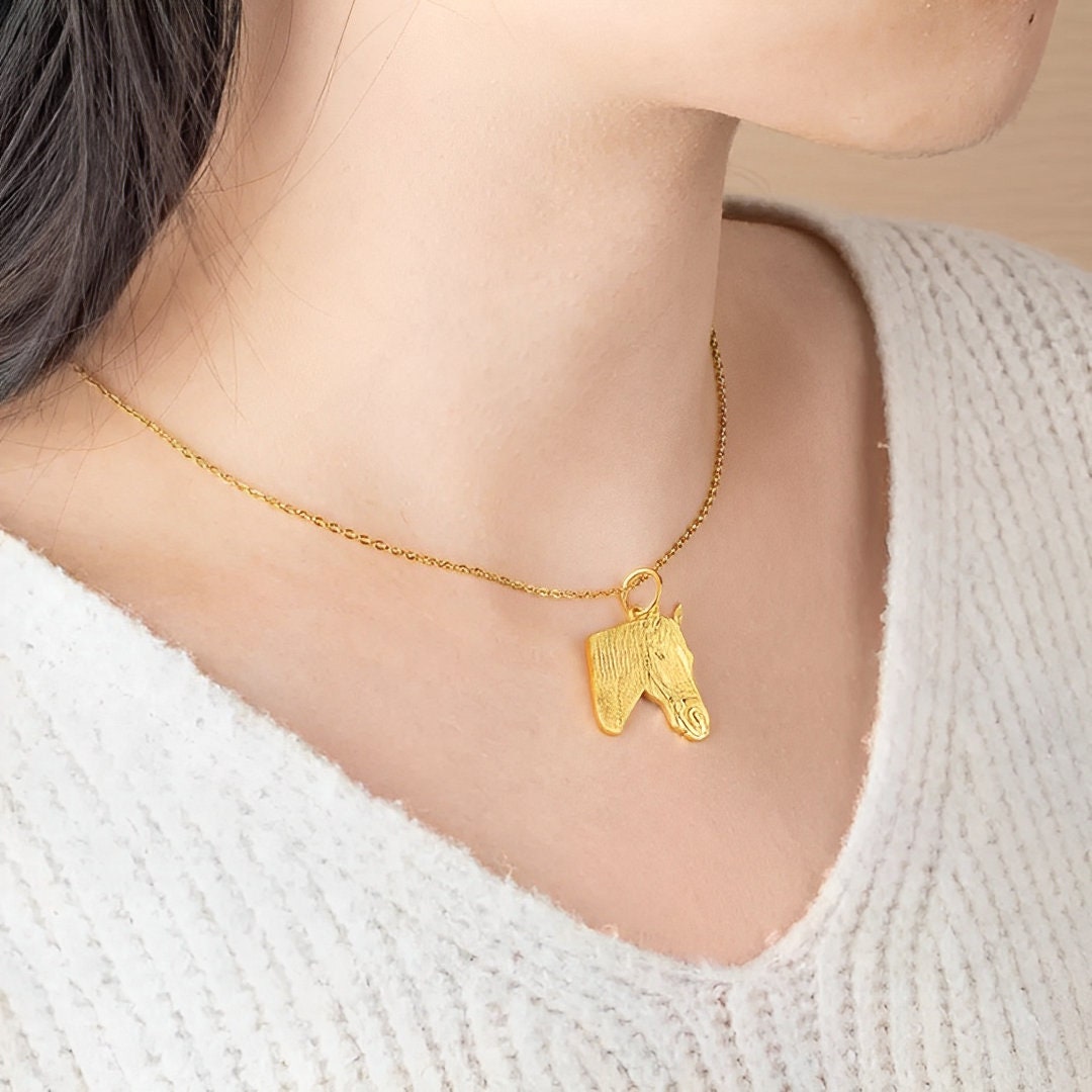 Custom Name Horse Portrait Necklace