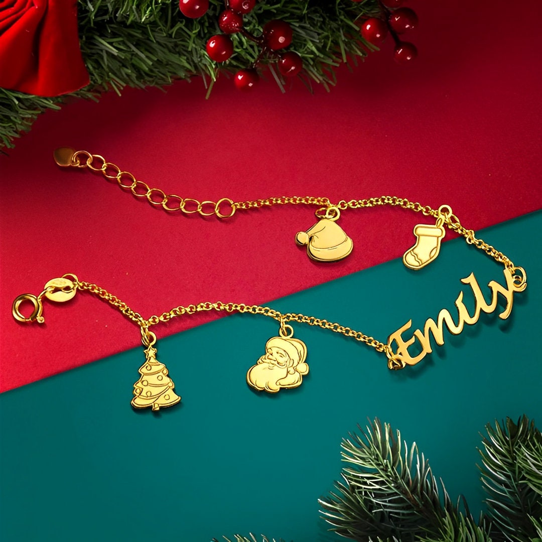 Personalized Christmas Name Bracelet