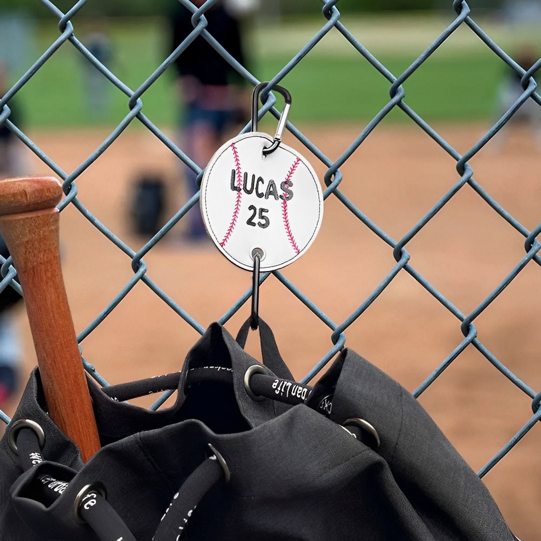 Baseball/Softball Bag Holder with Personalized Name + Number