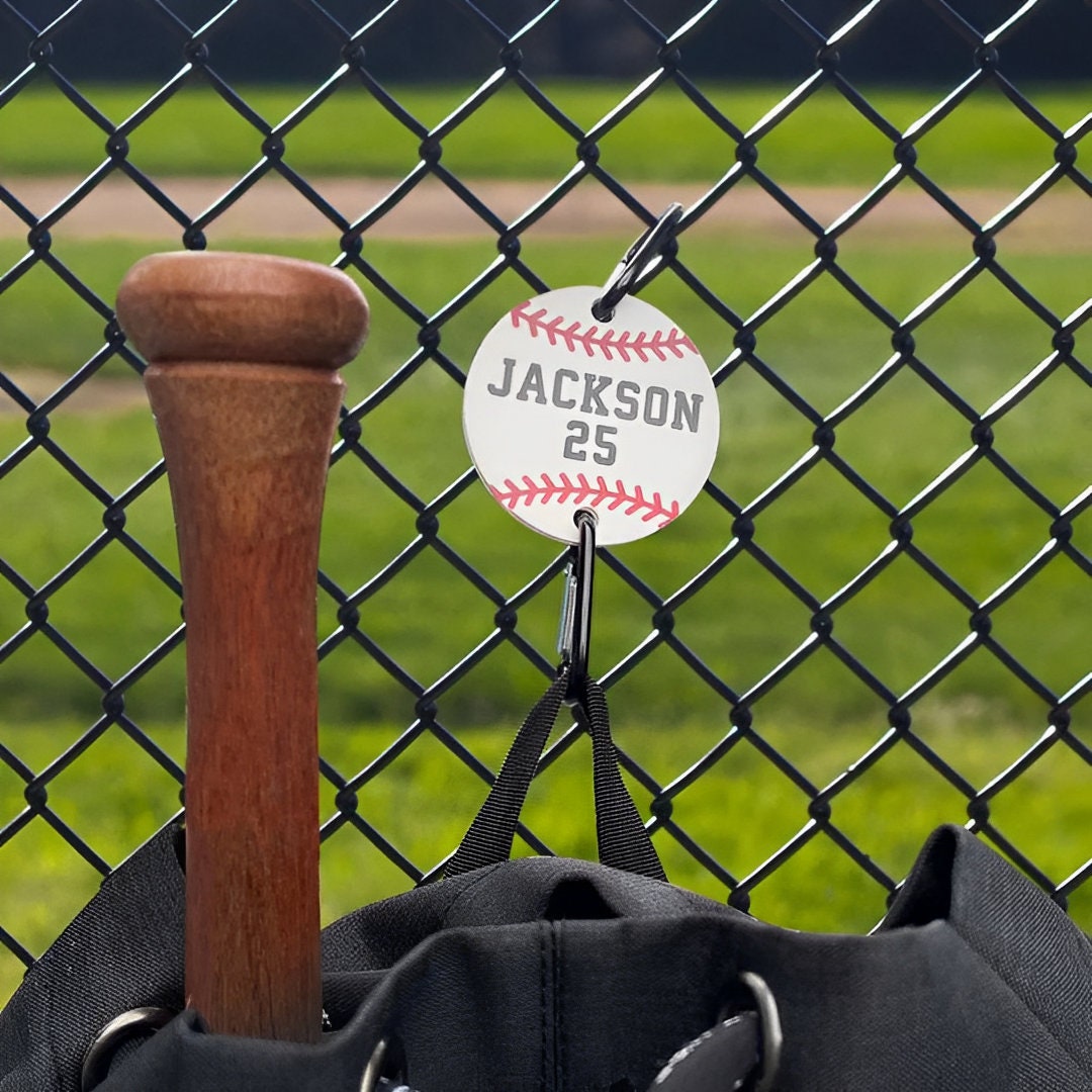 Baseball/Softball Bag Holder with Personalized Name + Number