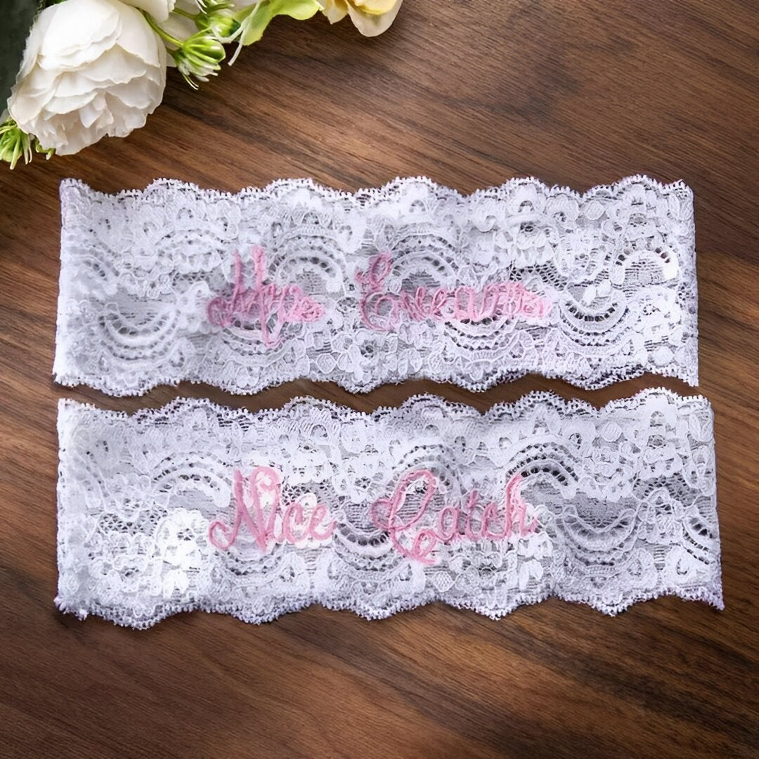 Personalized Embroidered Lace Wedding Garter