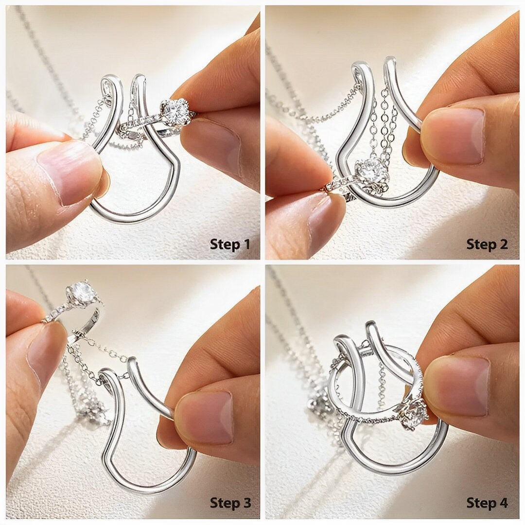 Simple Ring Holder Necklace in 925 Sterling Silver