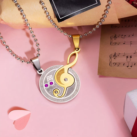 Musical Note Interlocking Necklace