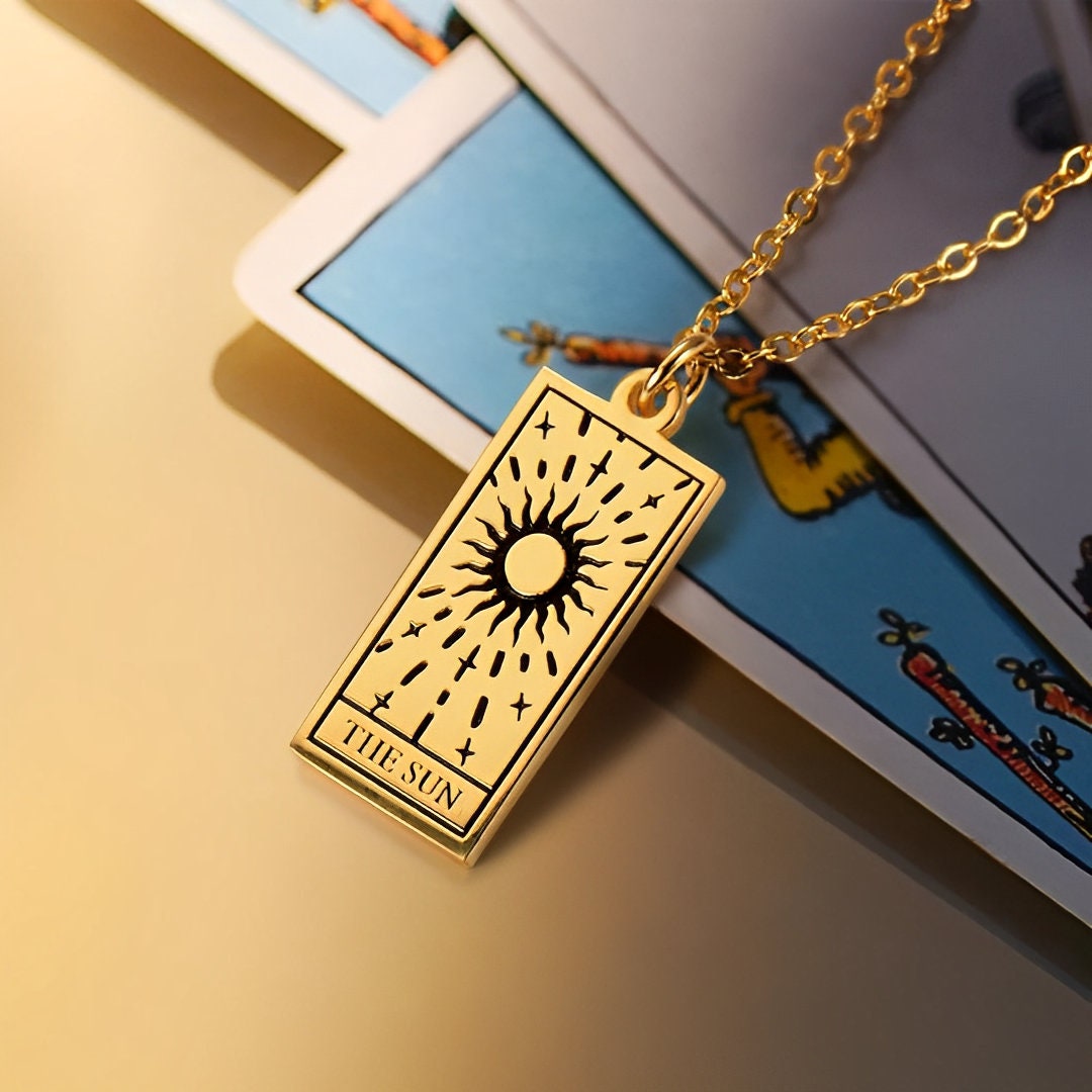 Tarot Card Necklace with Custom Name