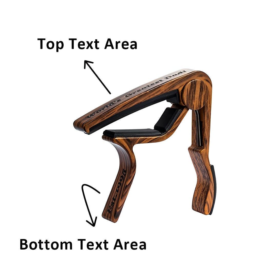 Wooden Guitar Capo with Custom Text Engraved