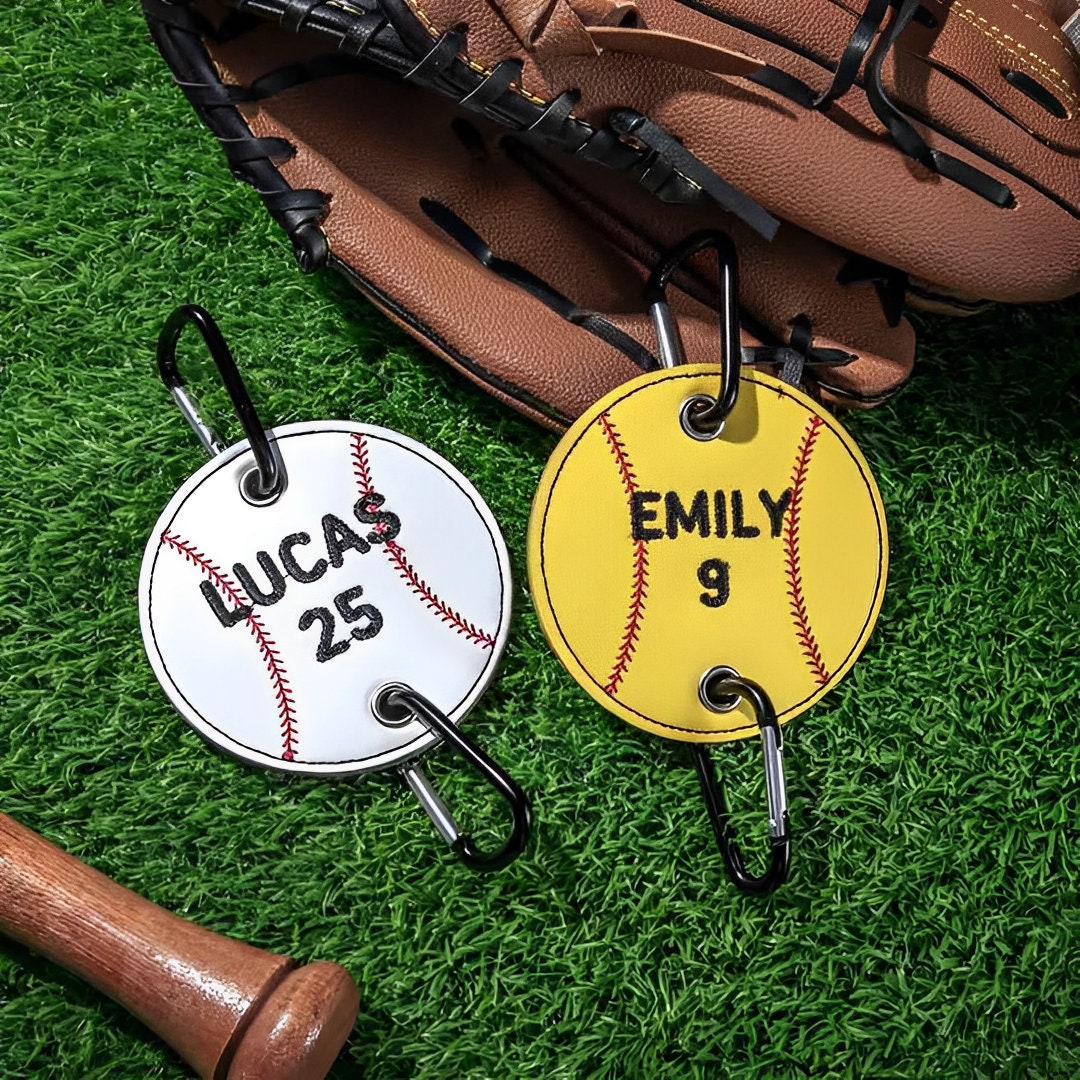 Baseball/Softball Bag Holder with Personalized Name + Number