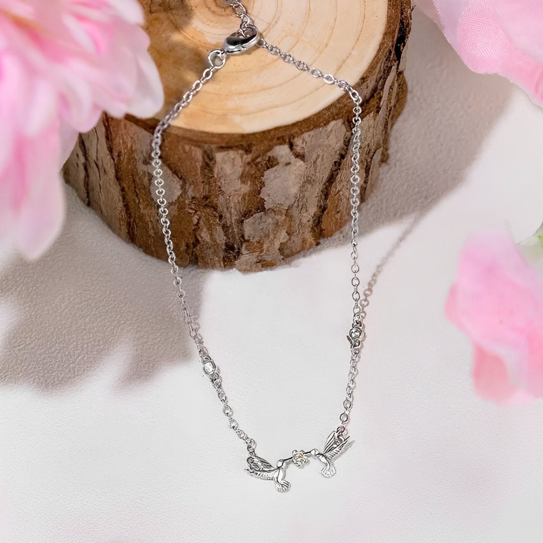 Hummingbird Floral Anklet
