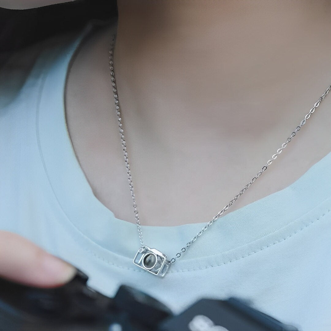 Personalized Photo Camera Projection Necklace