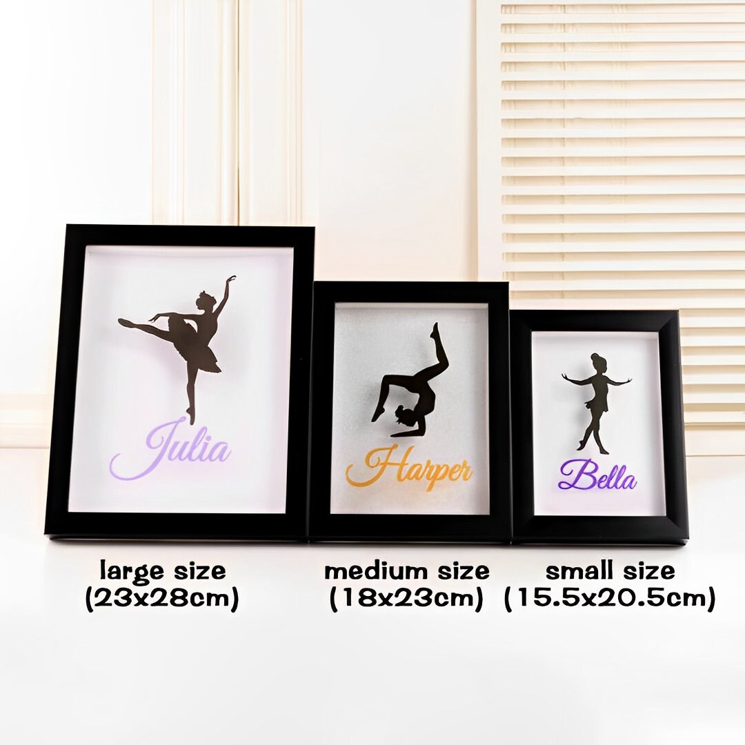 Personalized Dance Pins and Medals Display Box with Custom Name + Dance Pose