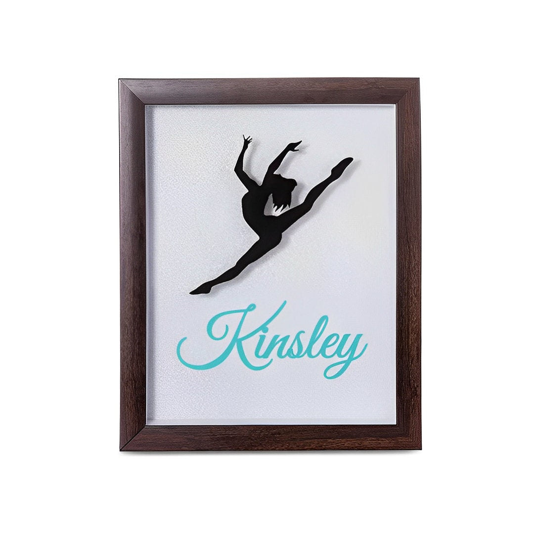 Personalized Dance Pins and Medals Display Box with Custom Name + Dance Pose
