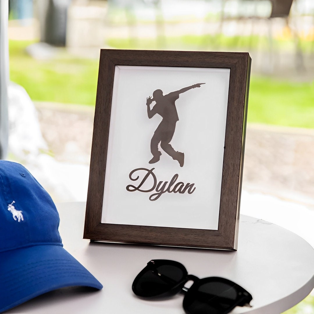 Personalized Dance Pins and Medals Display Box with Custom Name + Dance Pose