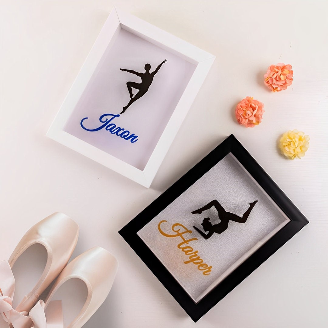 Personalized Dance Pins and Medals Display Box with Custom Name + Dance Pose