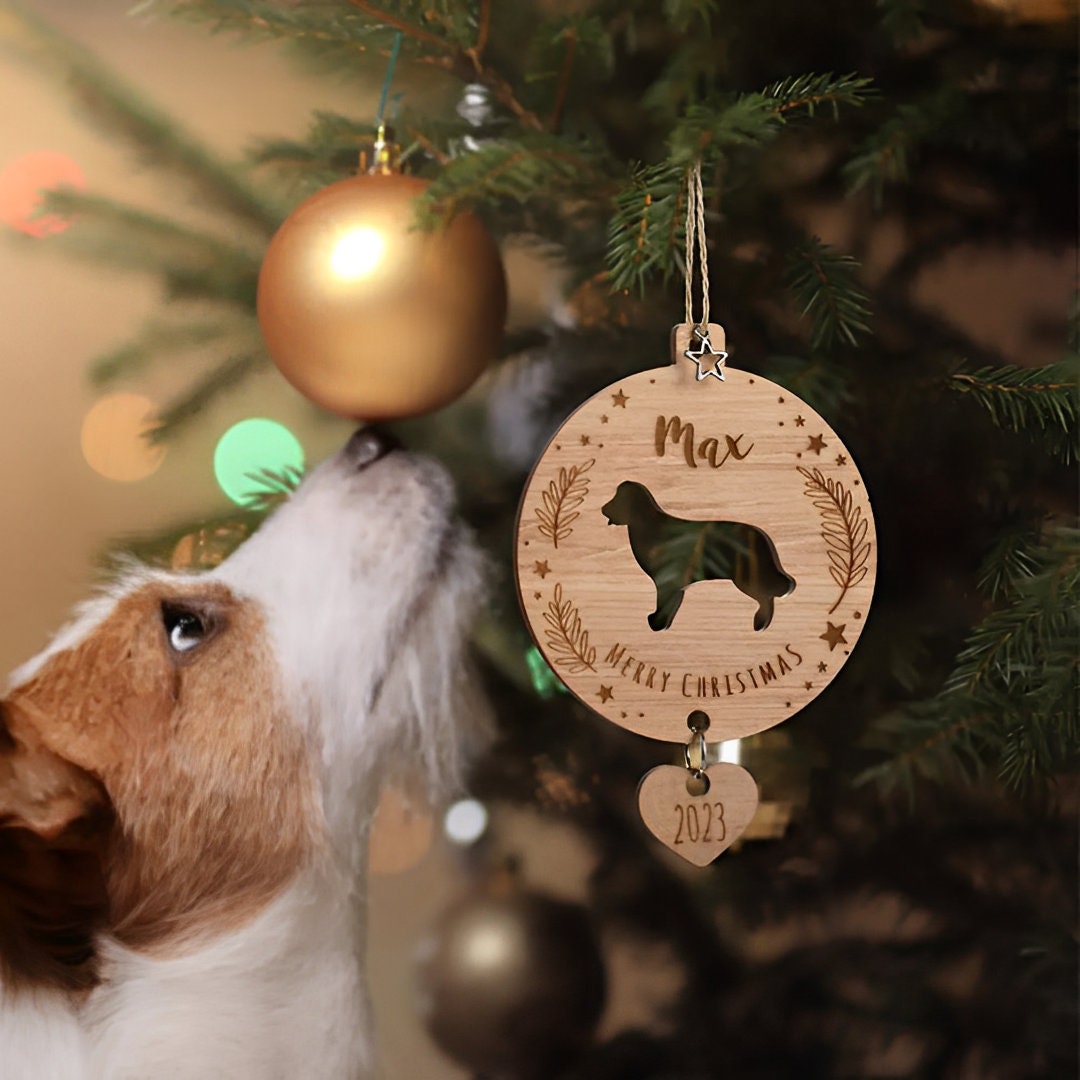 Personalised Dog Silhouette Wooden Ornament