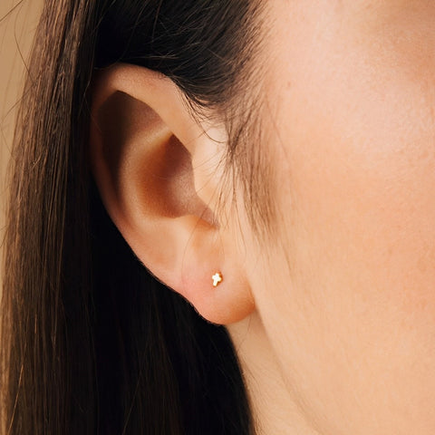 Mini Cross Earrings
