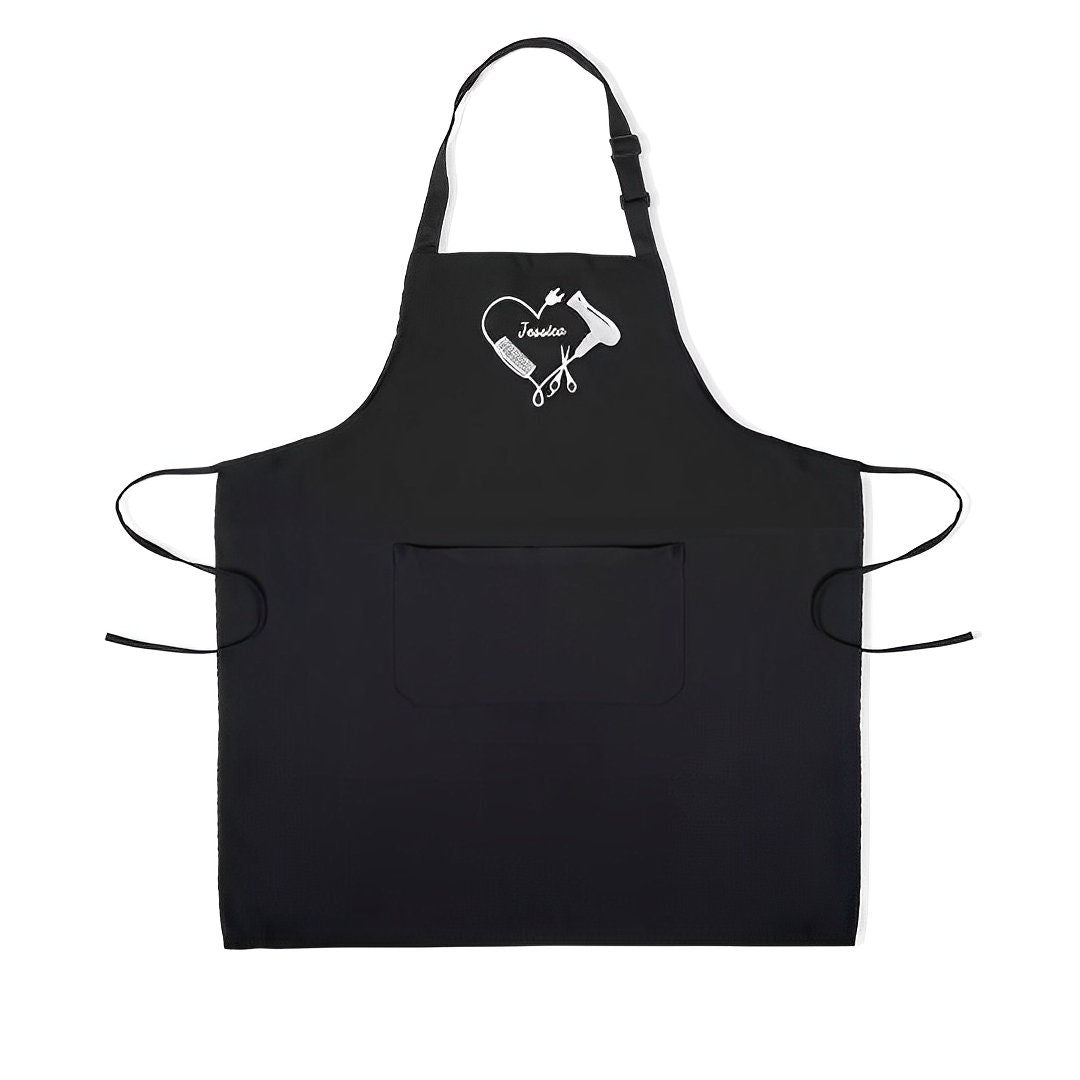 Black Hair Dresser Apron with Custom Name