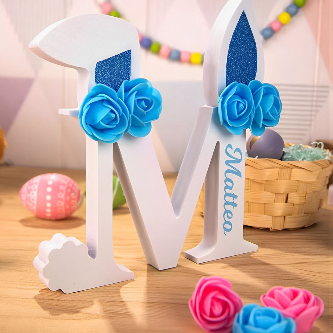 Personalized Easter Bunny Letter Decoration