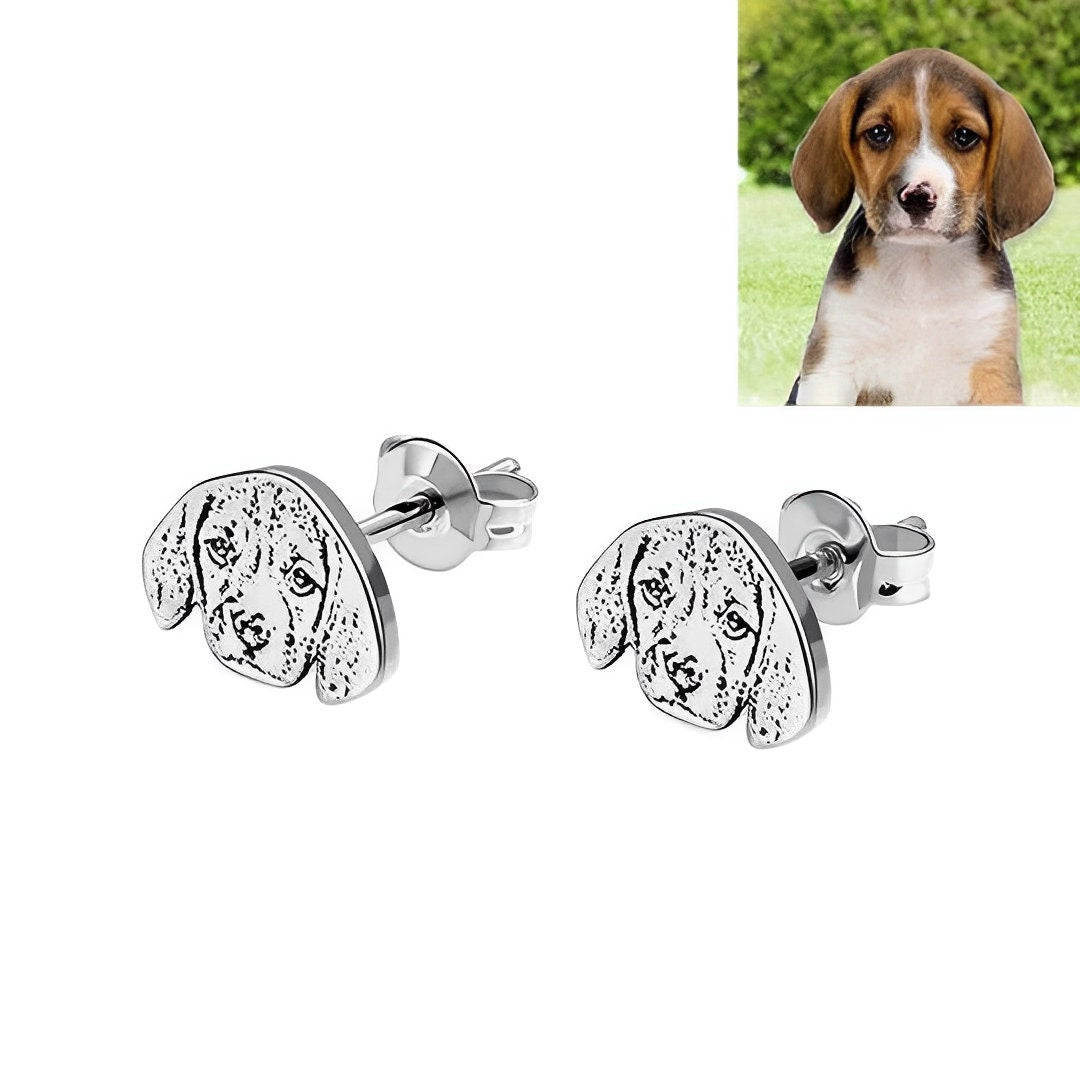 Personalized Pet Photo Stud Earrings