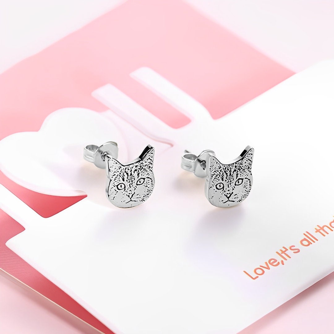 Personalized Pet Photo Stud Earrings