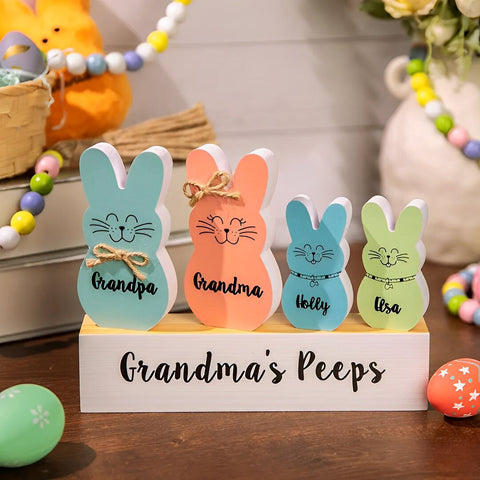 Personalized Wooden Easter Bunny Decoration Stand