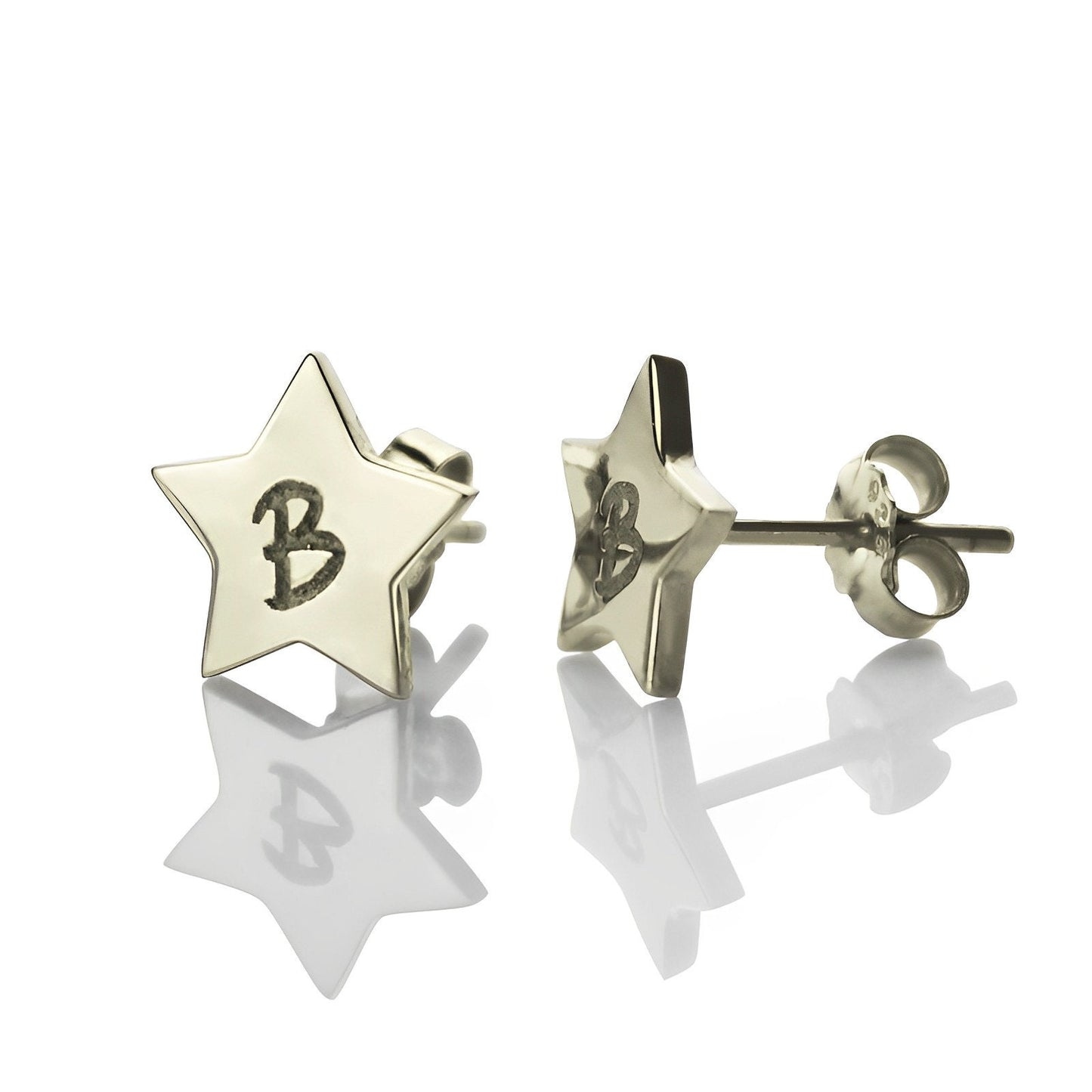 Personalized Star Stud Initial Earrings