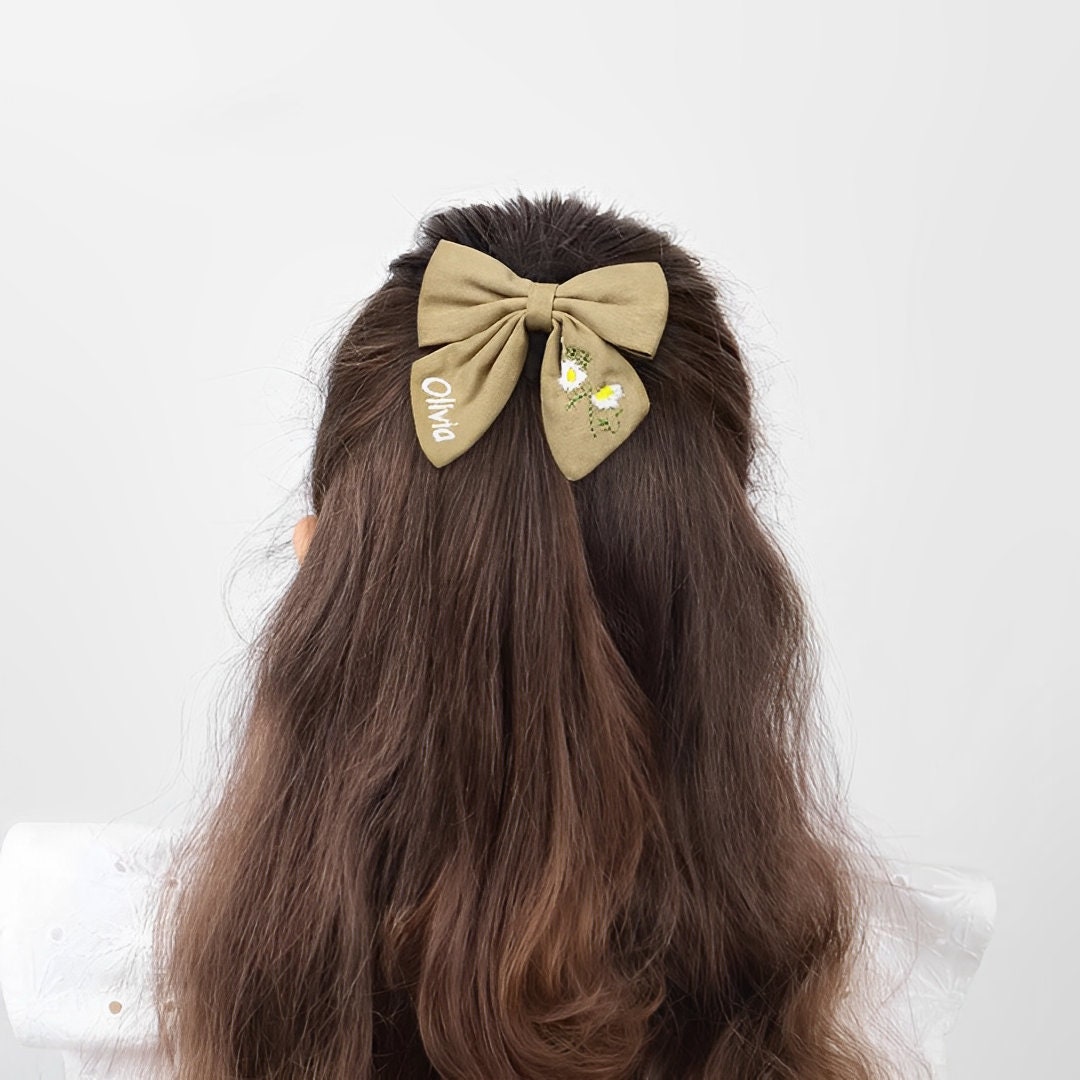 Personalized Embroidered Hair Bow