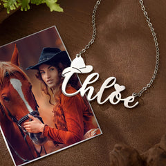 Cowboyhut-Halskette mit individuellem Namen