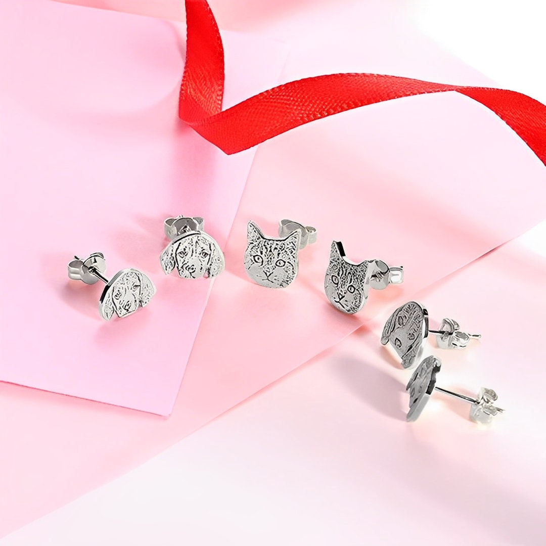 Personalized Pet Photo Stud Earrings