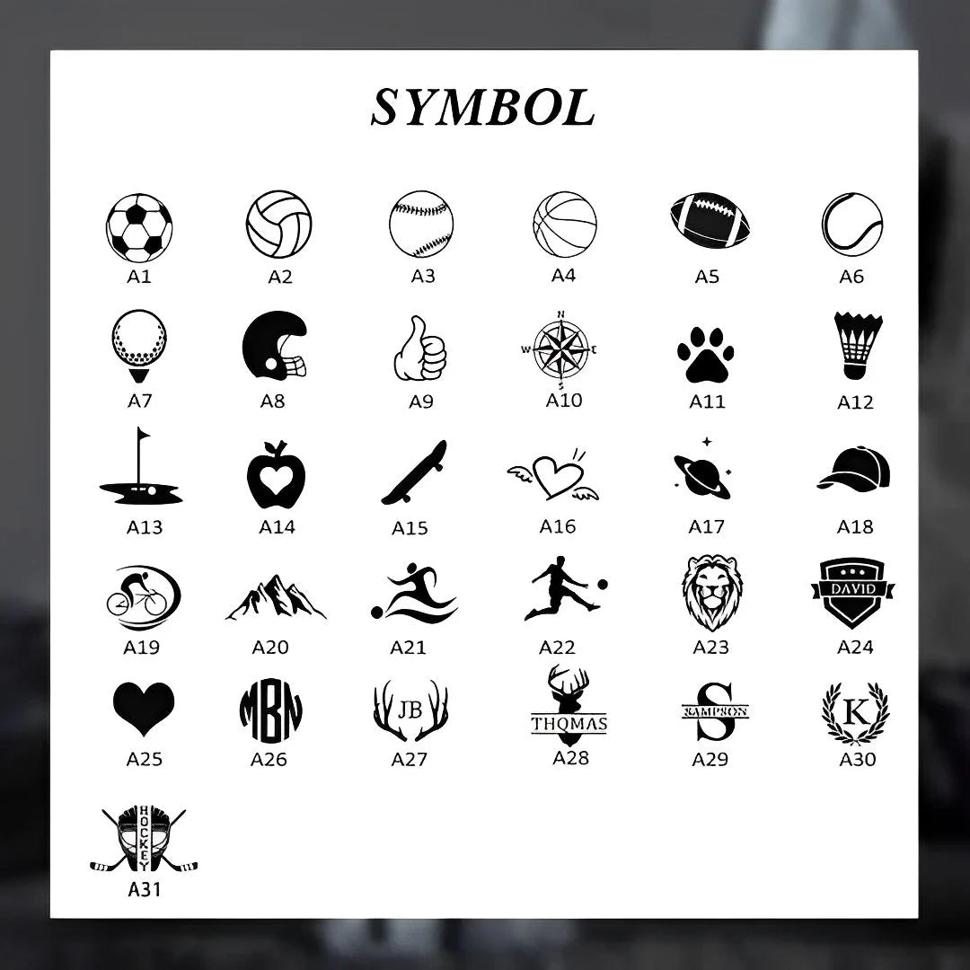 Metal Whistle with Personalized Name and Symbols