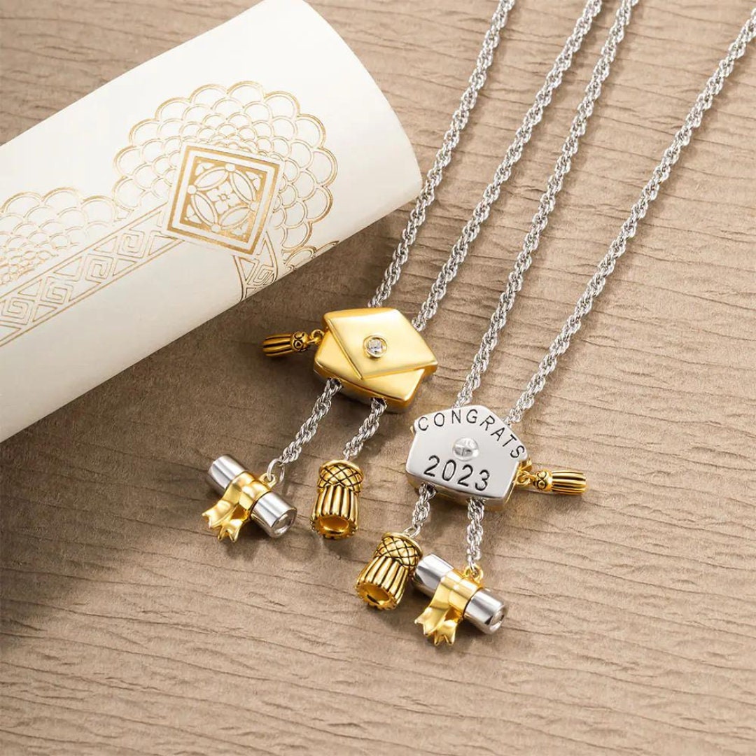 Graduation Cap Bolo Bracelet with Birthstone