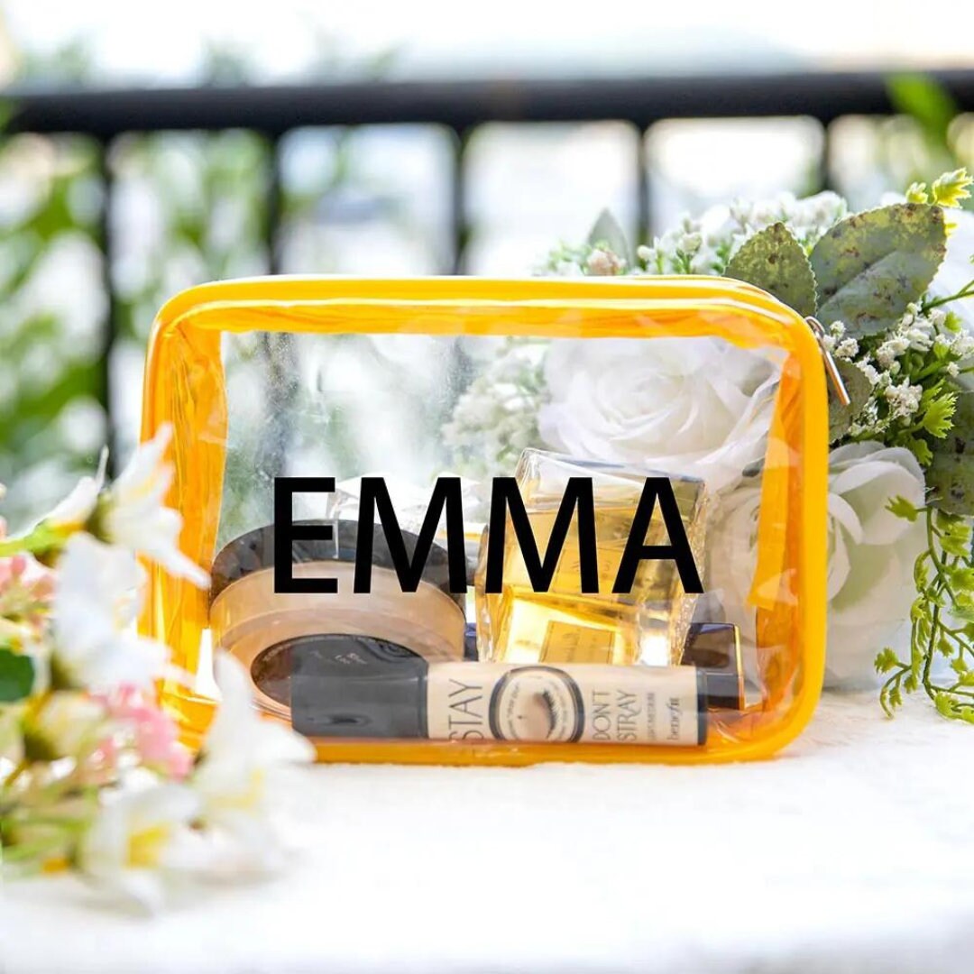 Custom Name Clear Zipper Makeup Bag