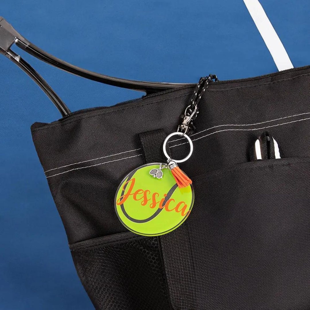 Tennis Ball Keychain with Custom Name