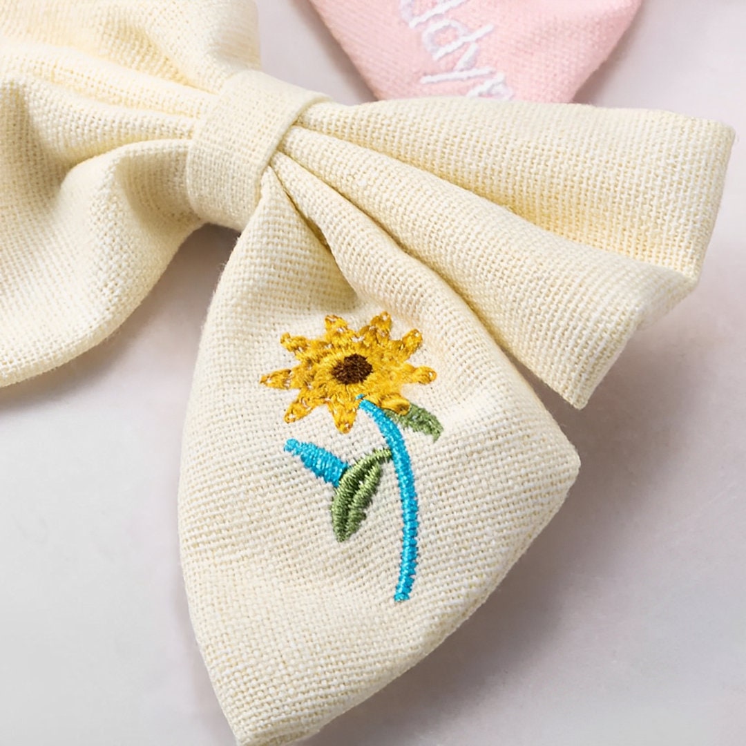 Personalized Embroidered Hair Bow