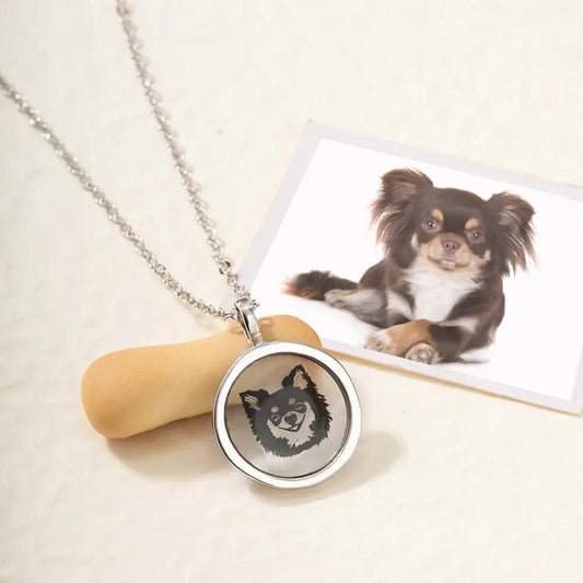 Custom Clear Pet Portrait Necklace