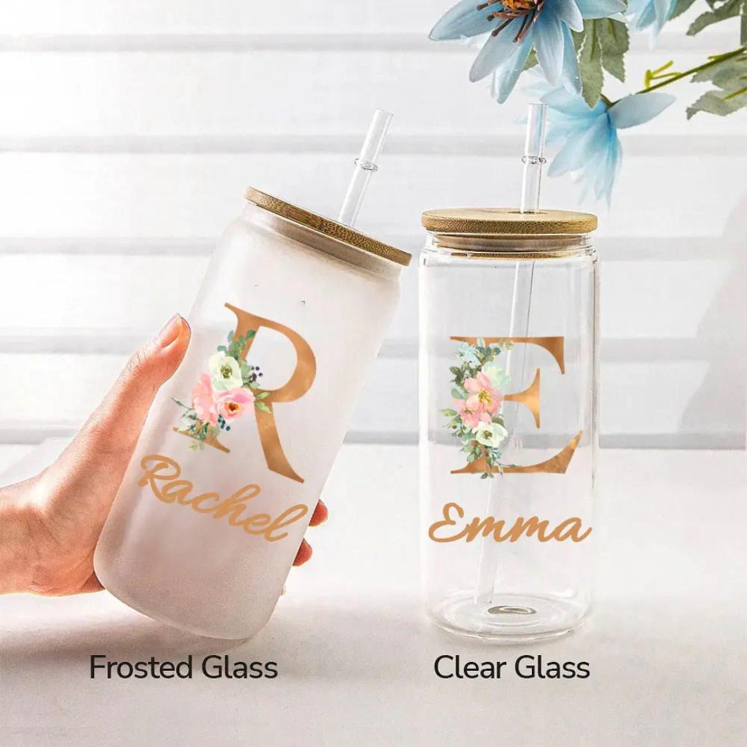 Floral Coffee Cup with Custom Name/Initial