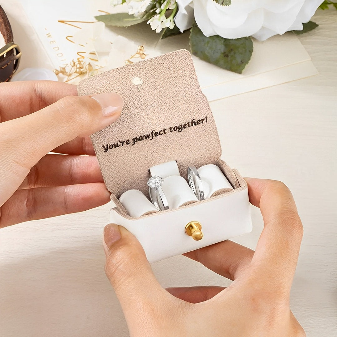 Personalized Wedding Ring Bearer Pouch for Dogs with Collar Attachment