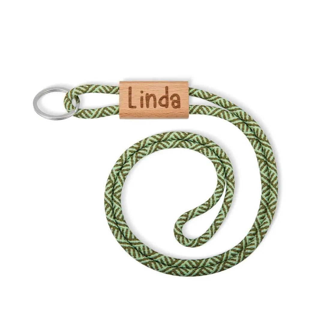 Wooden Boho Lanyard with Custom Name
