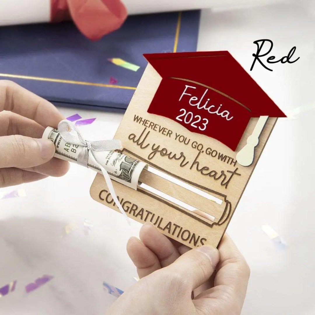 Personalized Graduation Money Holder with Engraved Message