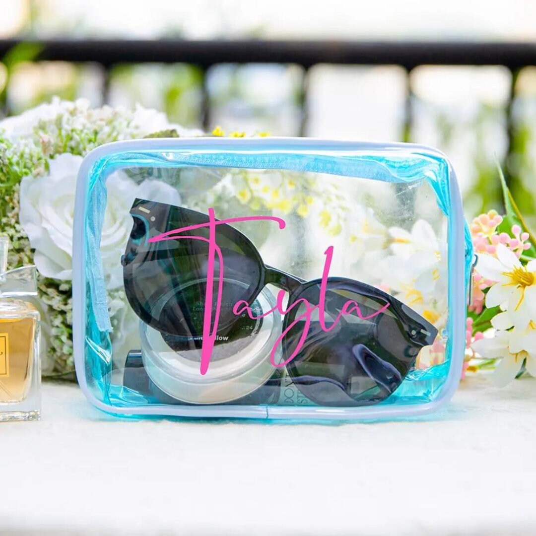 Custom Name Clear Zipper Makeup Bag