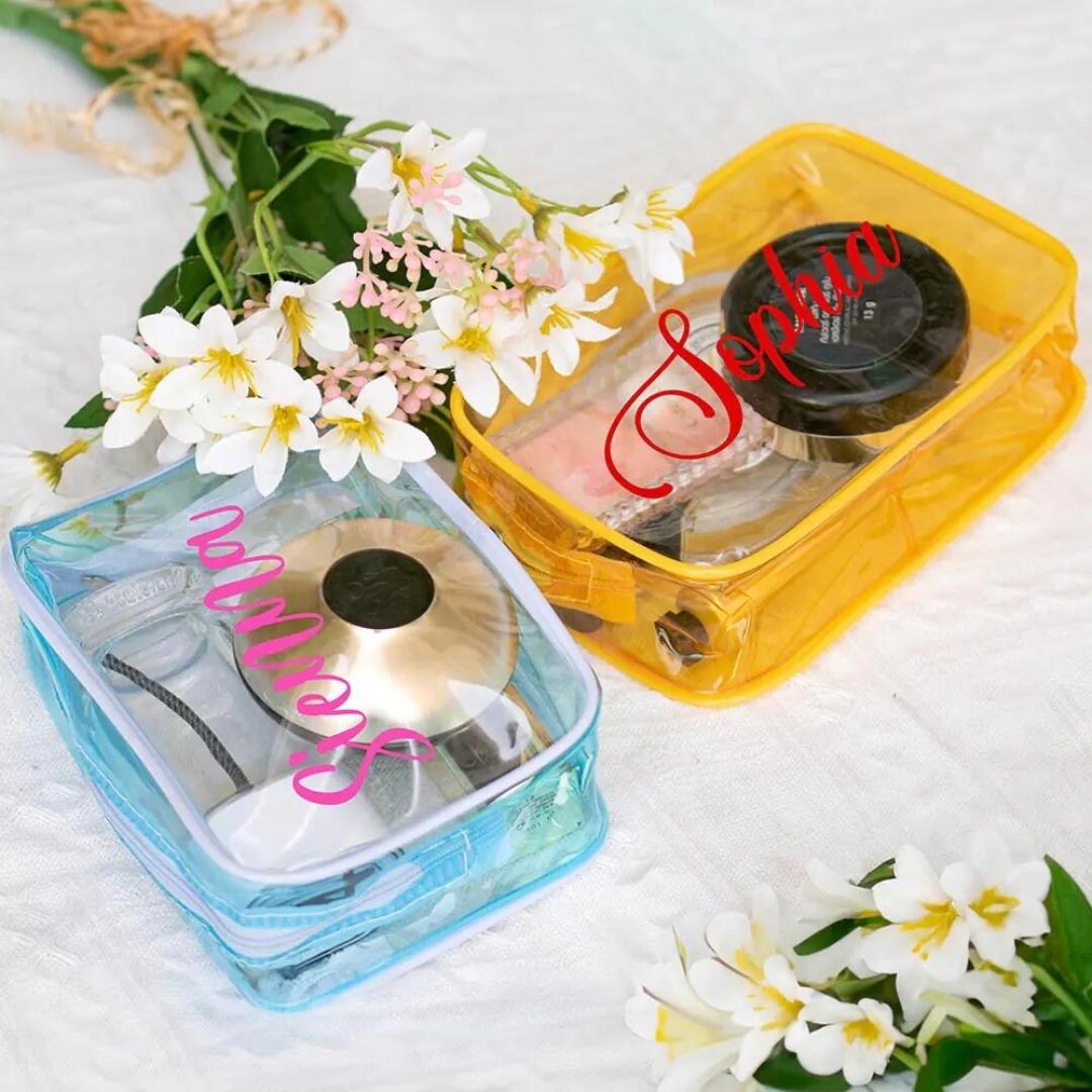 Custom Name Clear Zipper Makeup Bag