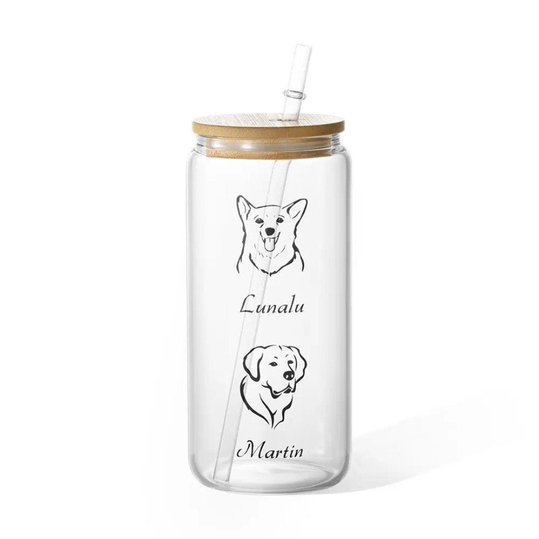 Personalized Pet Name and Portrait Coffee Glass