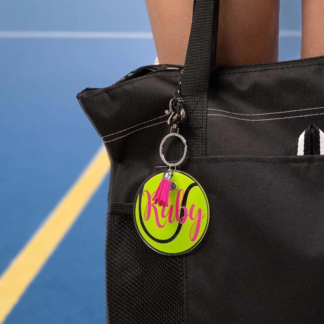 Tennis Ball Keychain with Custom Name