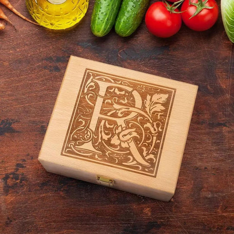Wooden Recipe Box with Custom Engraving